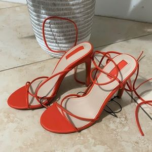 Forever 21 Size 5.5 Red Strappy Heels